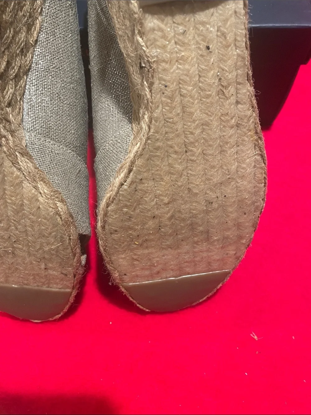 Adrienne Vittadini Beige/Tan Wedge Peep-Toe Espadrilles